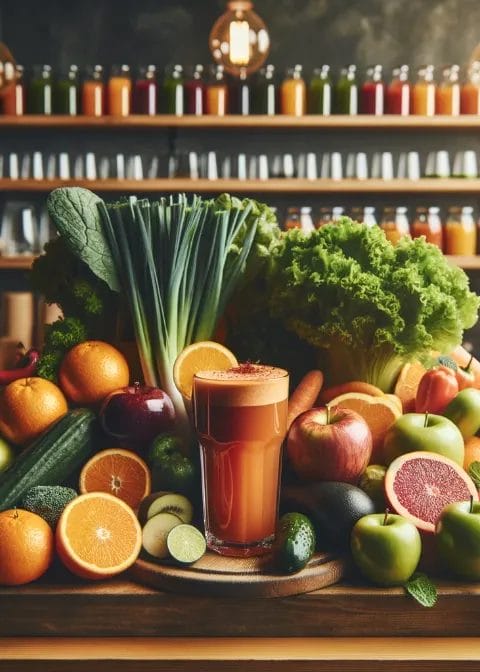 well-appointed juice bar set on a counter