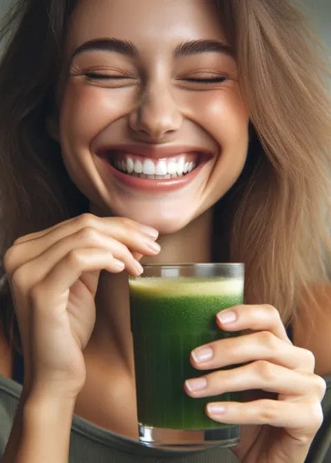 person is enjoying a fresh juice